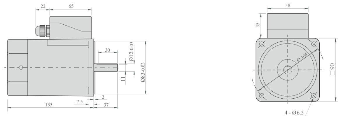 90watt-induction-motor-round-shaft-with-terminal-box